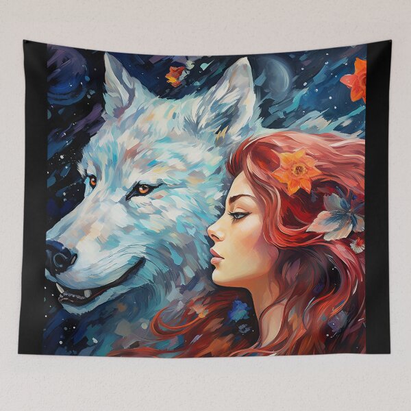 Item preview, girl and wolf designed and sold by ururuty.