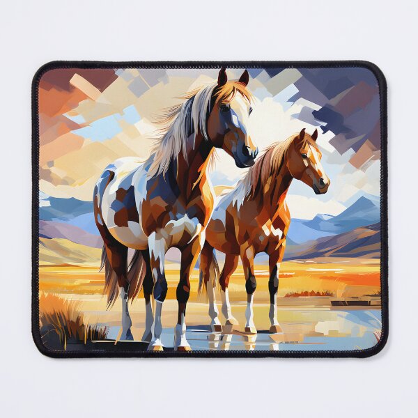 Item preview, Abstract style picture of American Paint horses designed and sold by Petalandfur.