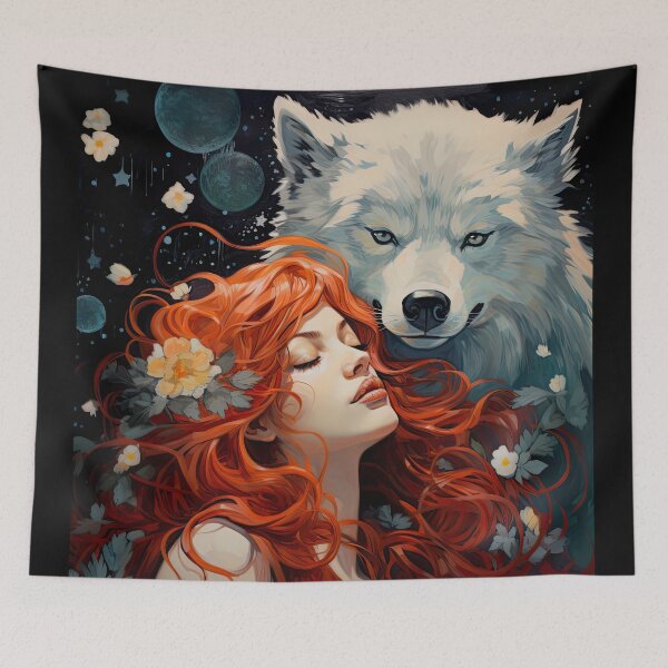 Item preview, girl and her wolf designed and sold by ururuty.