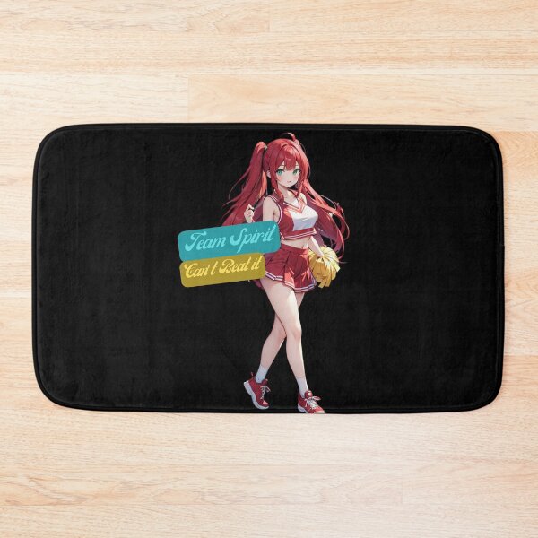 Item preview, Cheerful Vibes: Red-Haired Anime Cheerleader Design for Pep and Positivity designed and sold by Anime-Community.