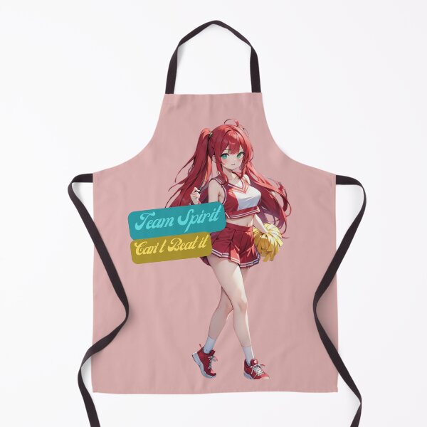 Item preview, Cheerful Vibes: Red-Haired Anime Cheerleader Design for Pep and Positivity designed and sold by Anime-Community.