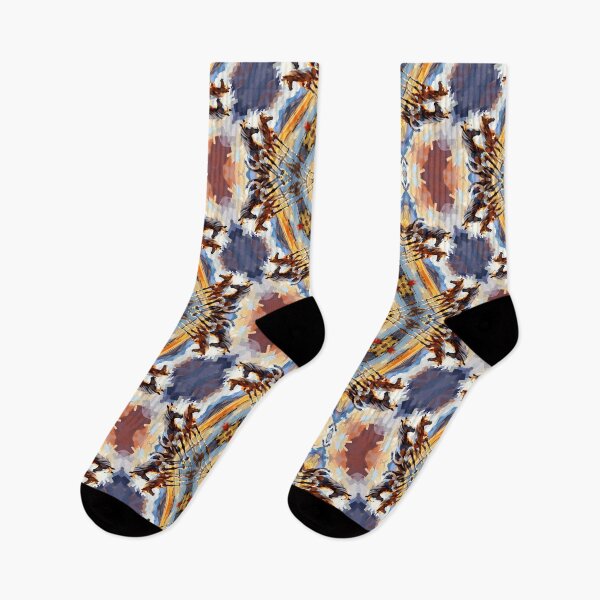 Item preview, Abstract picture of American Paint Horses Seamless Pattern designed and sold by Petalandfur.