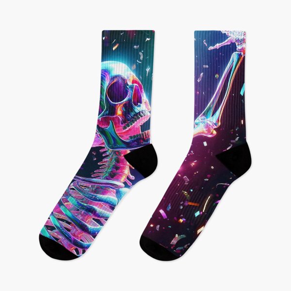 Item preview, Vibrant Holographic Skeleton Celebration designed and sold by inkArtistryfine.