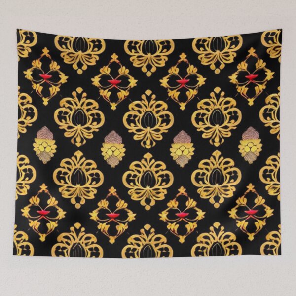 Item preview, Gold and ruby chandelier earrings pattern  designed and sold by Roxburylane.