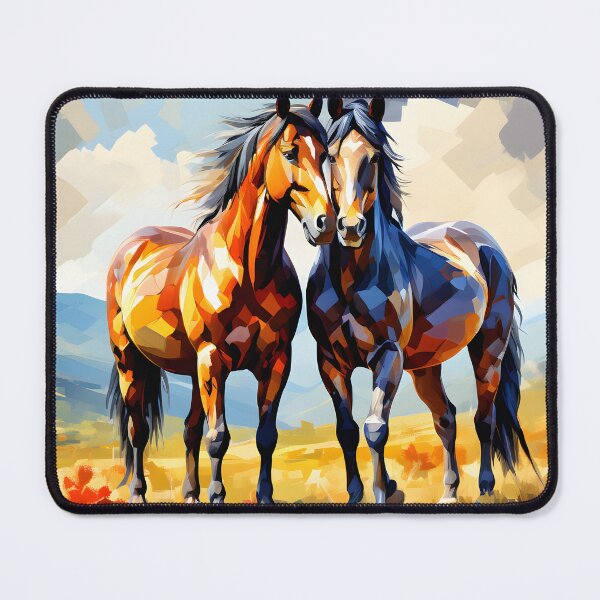 Item preview, Abstract style picture of Morgan horses designed and sold by Petalandfur.