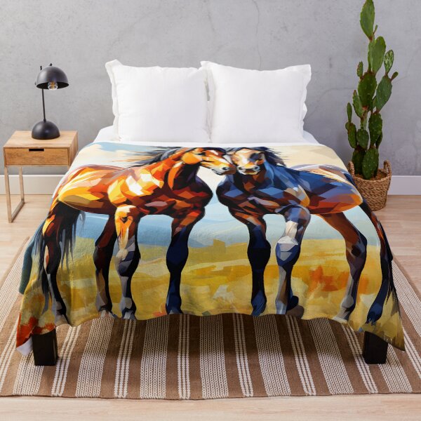 Item preview, Abstract style picture of Morgan horses designed and sold by Petalandfur.