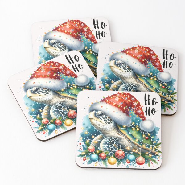 Item preview, sea turtle christmas santa hat ,sea turtle water color, Hat Gift for Turtle Lovers Sticker, ho ho turtle designed and sold by Netroder.