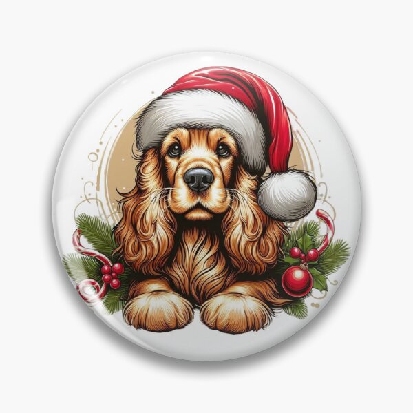 Item preview, Cute Cocker Spaniel in a Santa Ha designed and sold by HeadTurningArt.