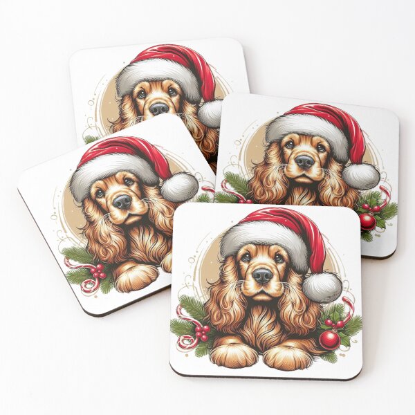 Item preview, Cute Cocker Spaniel in a Santa Ha designed and sold by HeadTurningArt.