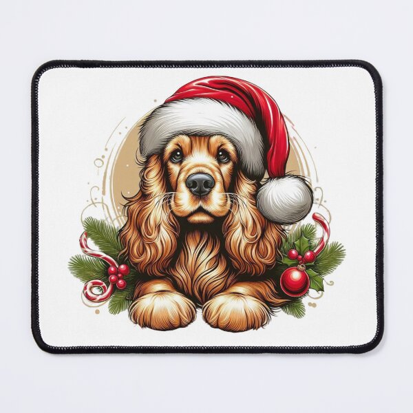 Item preview, Cute Cocker Spaniel in a Santa Ha designed and sold by HeadTurningArt.