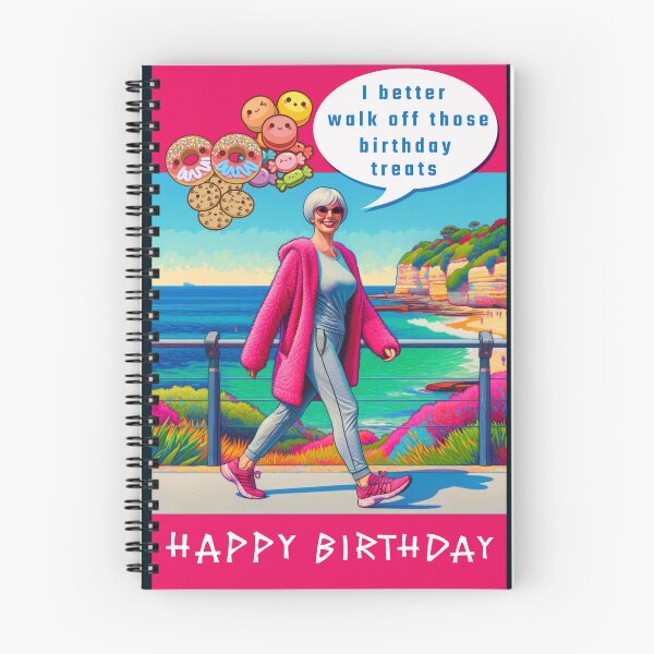 Item preview, Birthday Wishes for woman walker exercise designed and sold by bushwombat.