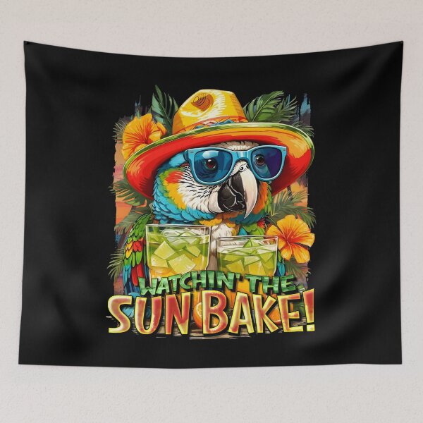 Item preview, Watchin' The SUNBAKE! Sun-Kissed Parrots: A Tropical Symphony of Colors designed and sold by MindWave THC.