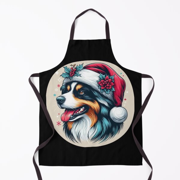 Item preview,  Cute Australian Shepherd in a Santa Hat designed and sold by HeadTurningArt.