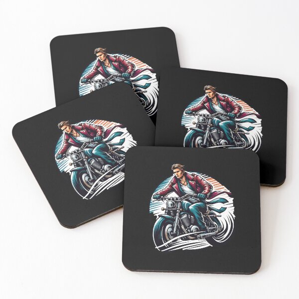 Item preview, A Man riding vintage motorcycle  designed and sold by KNAA.