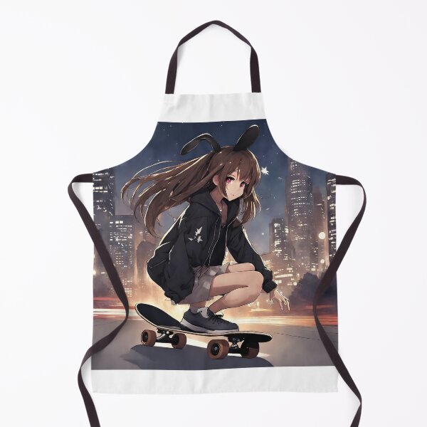 Item preview, Anime Bunny girl with jacket chilling while skateboarding (silvergoldvisionary) designed and sold by SGVisionary.