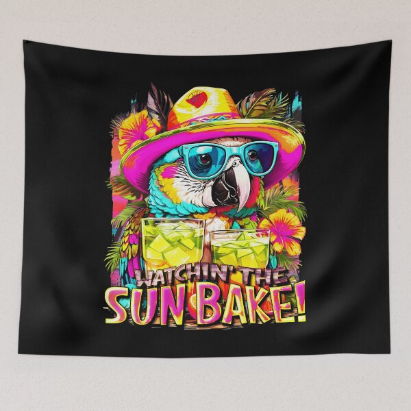 Item preview, Watchin' The SUNBAKE! Sun-Kissed Parrots: A Tropical Symphony of Colors designed and sold by MindWave THC.