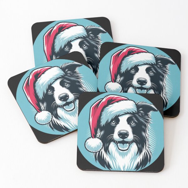 Item preview, Border Collie in a Santa Hat designed and sold by HeadTurningArt.