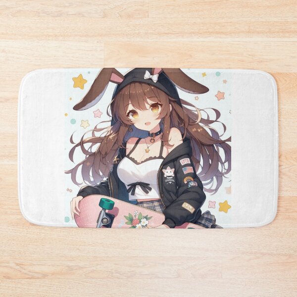 Item preview, Cute Anime Bunny girl with jacket chilling city view (silvergoldvisionary) designed and sold by SGVisionary.