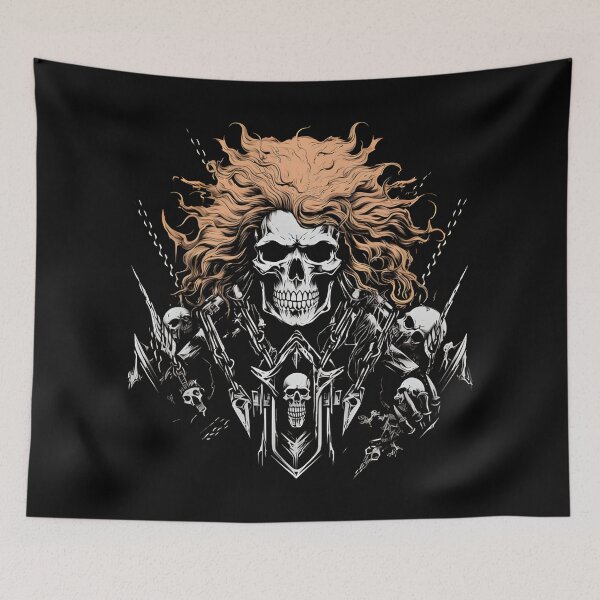 Item preview, "80's Heavy Metal Skull" designed and sold by Dark-Riffs.
