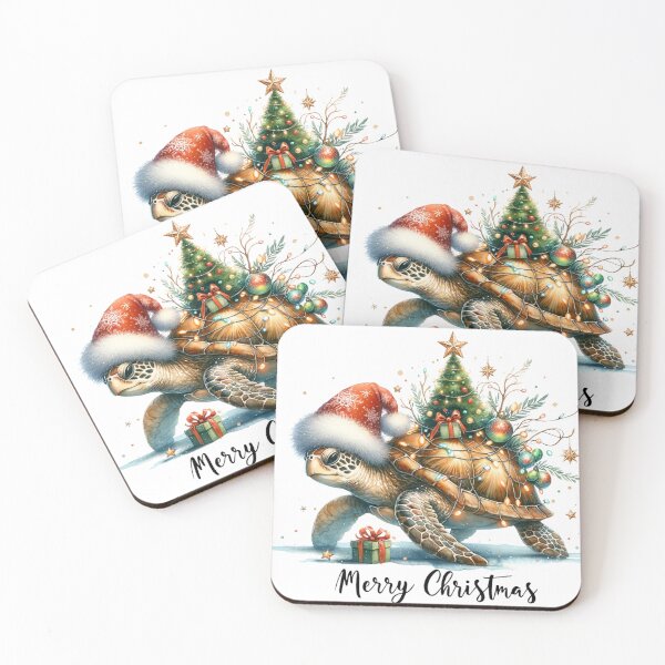 Item preview, sea turtle christmas santa hat ,sea turtle water color, merry christmas Gift for Turtle Lovers, Sticker  turtle designed and sold by Netroder.