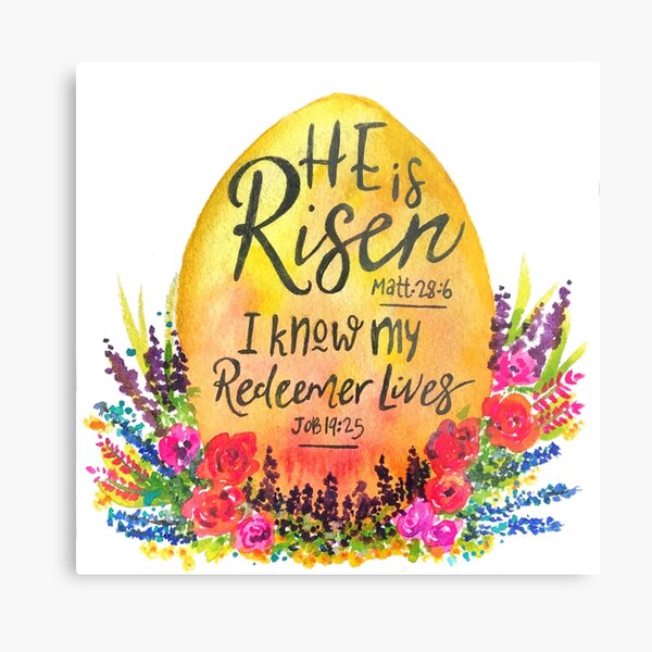 He is Risen watercolor Metal Print