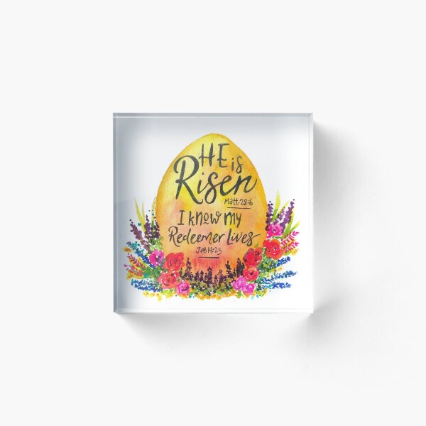 He is Risen watercolor Acrylic Block