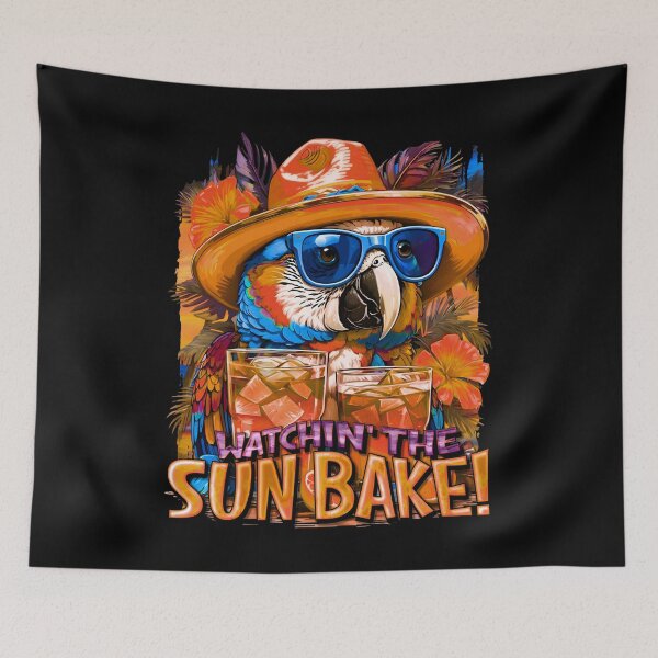 Item preview, Watchin' The SUNBAKE! Sun-Kissed Parrots: A Tropical Symphony of Colors designed and sold by MindWave THC.