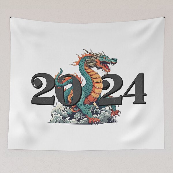 Item preview, Year of the Dragon 2024 Retro Design designed and sold by Julia Smorochynska.