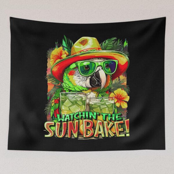 Item preview, Watchin' The SUNBAKE! Sun-Kissed Parrots: A Tropical Symphony of Colors designed and sold by MindWave THC.
