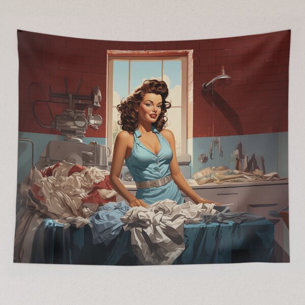 Item preview, Retro Laundromat Day Pin-Up designed and sold by KoosGagiano.