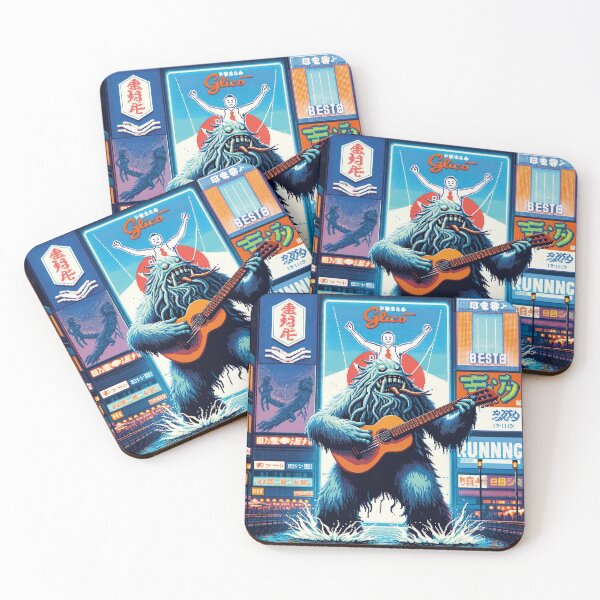 Item preview, Guitar Monster Tour at Iconic Glico, Osaka Japan  : Funny Music AI Art Retro Games Style designed and sold by kewarin.