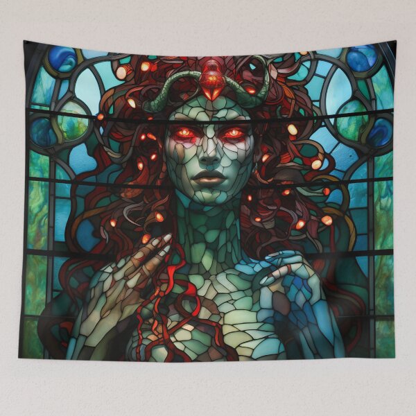 Item preview, Medusa - Stained Glass Window Tiffany Style designed and sold by Rivercoatl.
