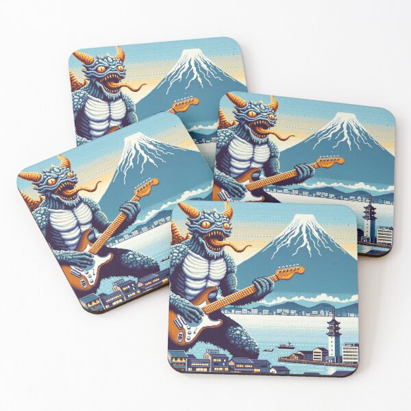 Item preview, Guitar Monster Tour at Kagoshima, Japan  : Funny Music AI Art Retro Games Style designed and sold by kewarin.