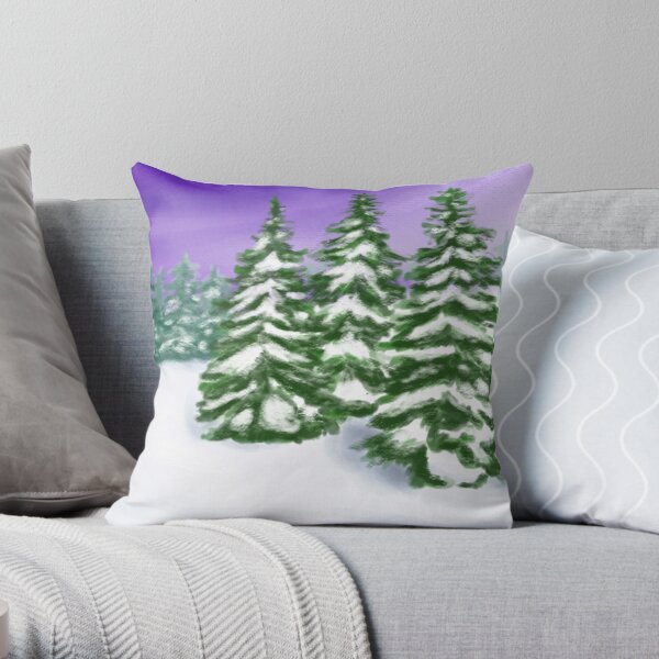 Soft, Fluffy Snow Throw Pillow by Katherine Friesen