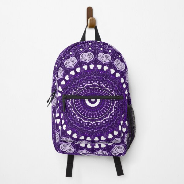 Item preview, Floral purple heart spiritual mandala designed and sold by Quacktails.