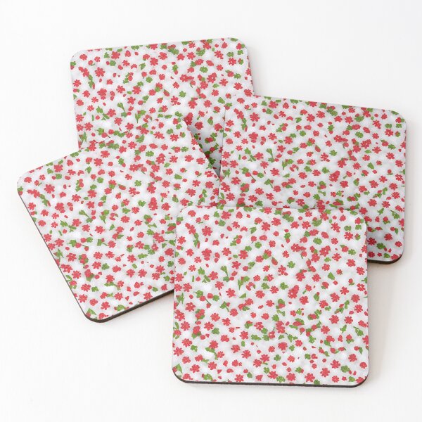 Item preview, Whimsical Blooms: Adorable Dresses with Tiny Red Flower Patterns designed and sold by JAMESAMORN.