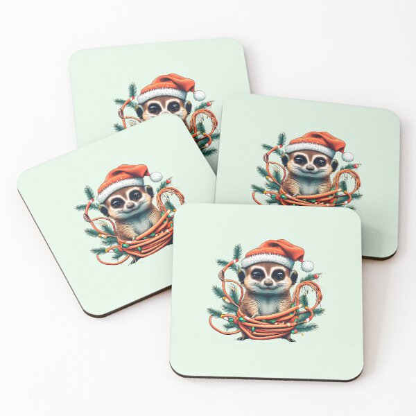 Item preview, Meerkat With Santa Hat And Christmas Lights designed and sold by Itsheartshop.