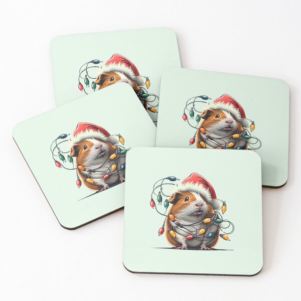 Item preview, Guinea Pig With Santa Hat And Christmas Lights designed and sold by Itsheartshop.