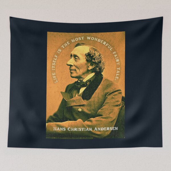 Item preview, Hans Christian Andersen portrait and quote: "Life itself is the most wonderful fairytale."  designed and sold by artbleed.