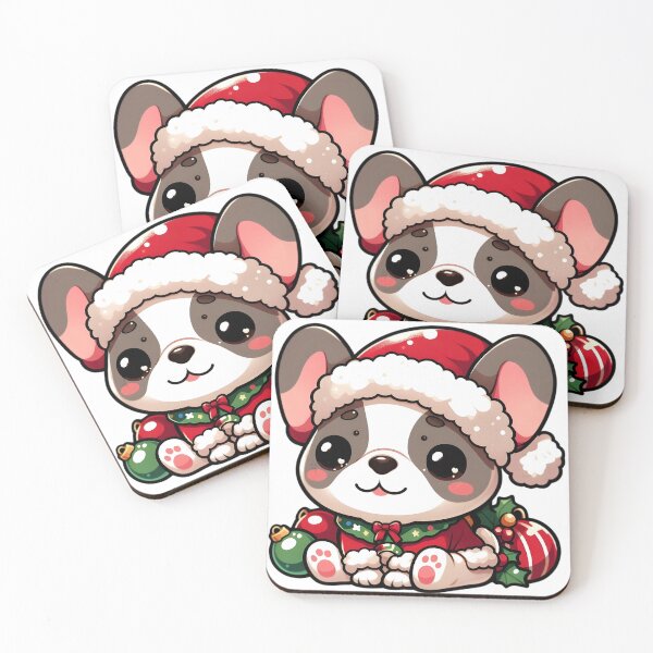 Item preview, Chibi French Bulldog in Christmas designed and sold by City0fDreams.