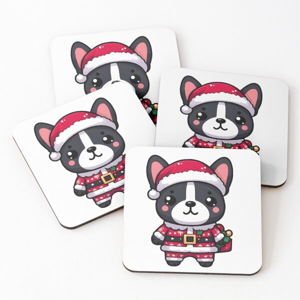 Item preview, Chibi French Bulldog in Christmas designed and sold by City0fDreams.