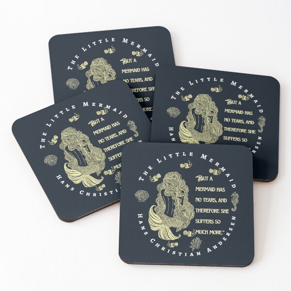 Item preview, Hans Christian Andersen quote about mermaids: “But a mermaid has no tears, and therefore she suffers so much more." designed and sold by artbleed.