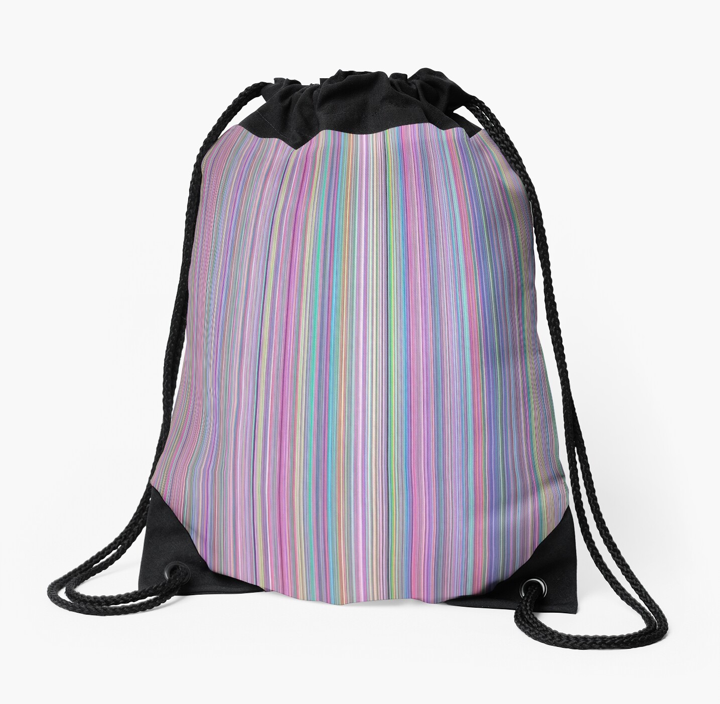 ‘Broken TV flatscreen rainbow stripe.’ Drawstring Bag by yonni