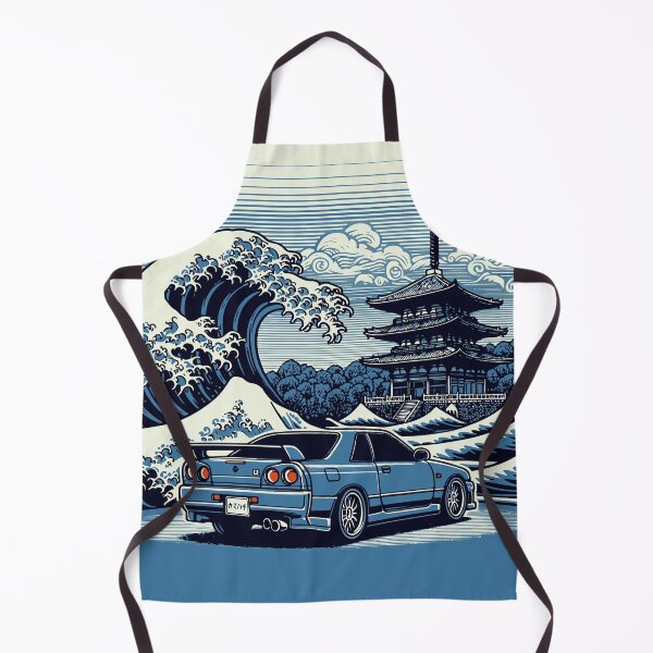Item preview, Skyline Car with Great Wave and Japanese Temple - BNR34 GTR JDM designed and sold by kamahachi.