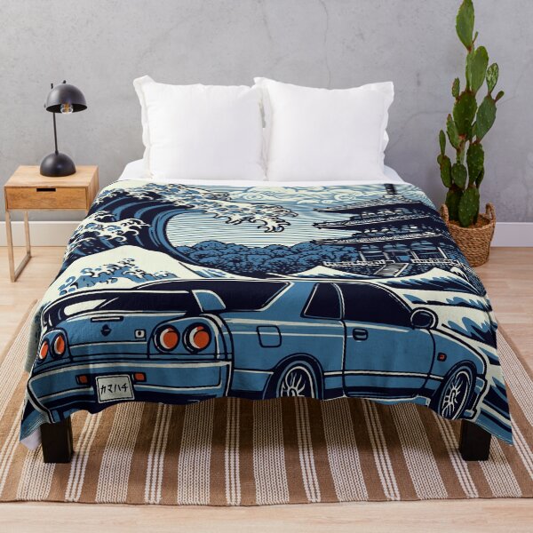 Item preview, Skyline Car with Great Wave and Japanese Temple - BNR34 GTR JDM designed and sold by kamahachi.
