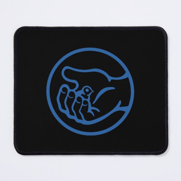 Item preview, A small bird in a hand, as a symbol of care and compassion in blue ink designed and sold by martodesign.