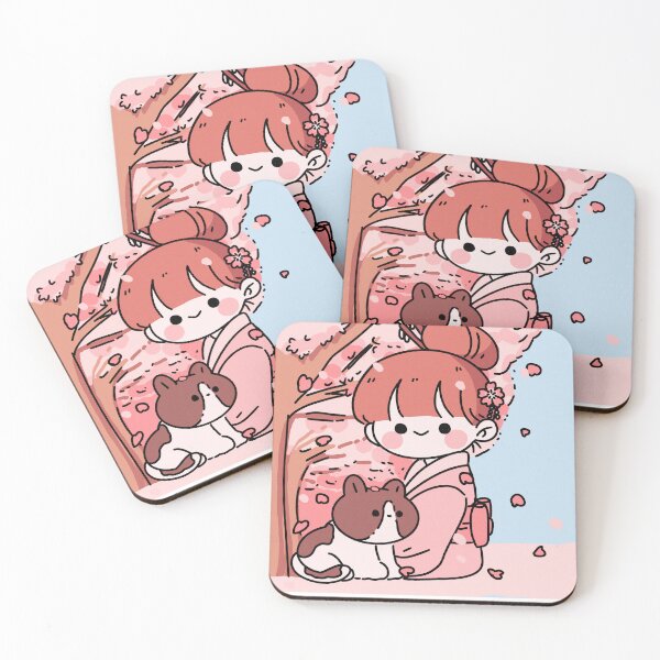 Item preview, spring girl and cat designed and sold by Caramelsan.