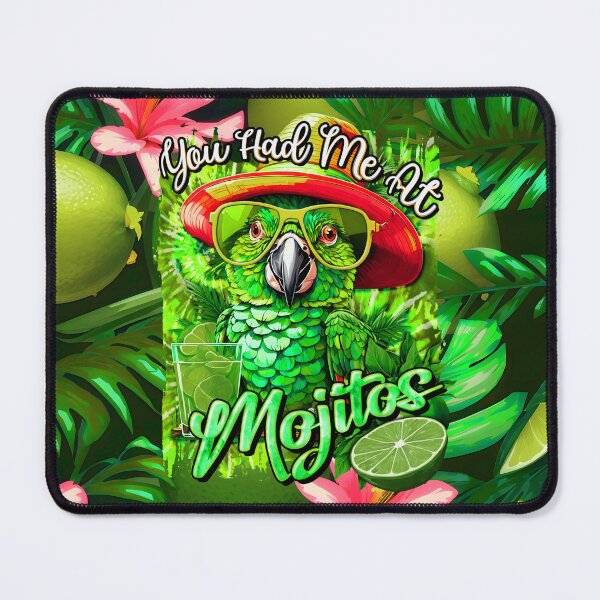 Item preview, You Had me At Mojitos: A Fiesta of Parrots, Cocktails, and Tie-Dye Tropical Cirtus designed and sold by MindWave THC.