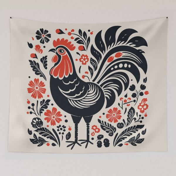Item preview,  Folk Art Rooster designed and sold by ImprintMage.