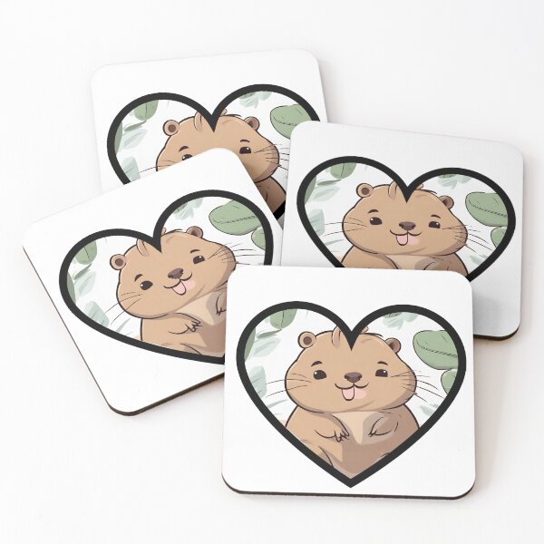 Item preview, Heart Capybara, I Love Capybara, Smiling Cute Capybara Illustration, Lovely Wild Animals designed and sold by tulipdesign.